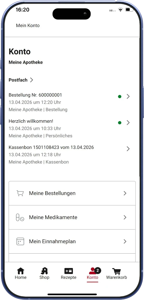 Postfach in der Meine Apotheke App