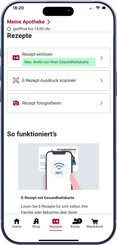 Rezepte in der Meine Apotheke App